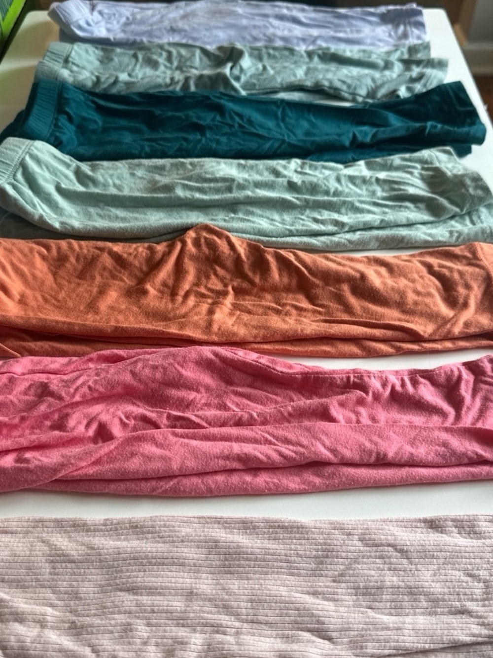 Lot of 7 Pairs of Kyte Baby Leggings Guava Sienna Sage Loch Glacier Lilac 12-18m